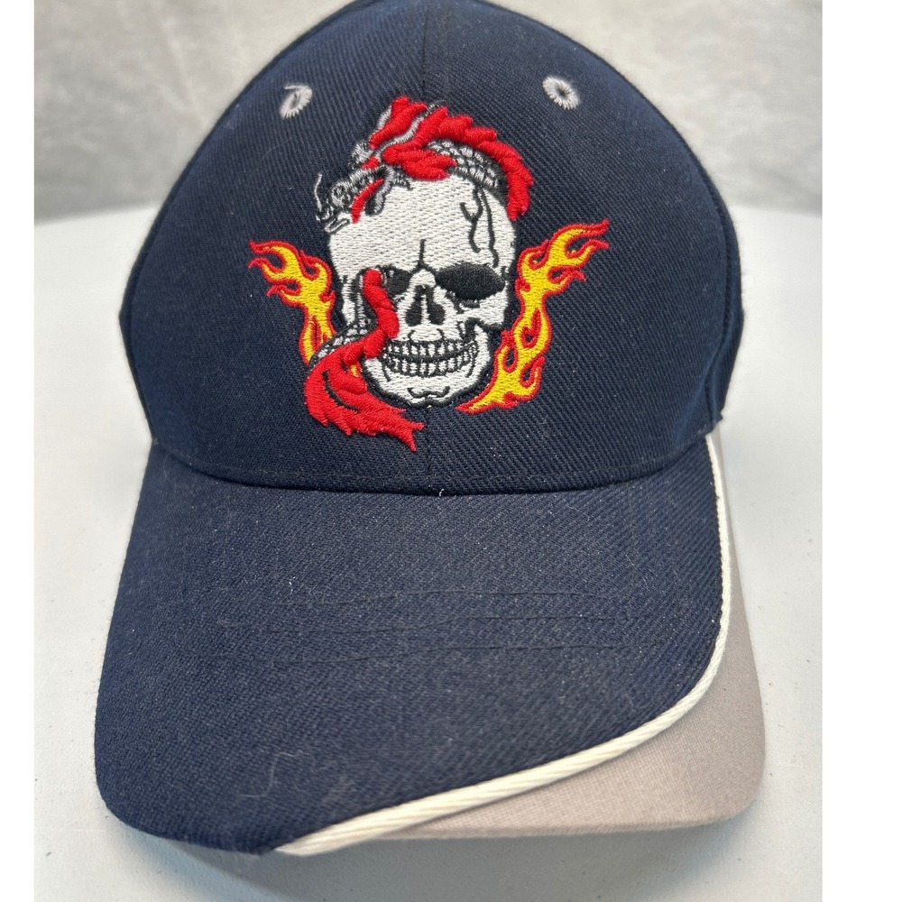 Mojo Baseball Cap Skull Flame Dragon Embroidered‎ Adjustable Biker Gothic Skater